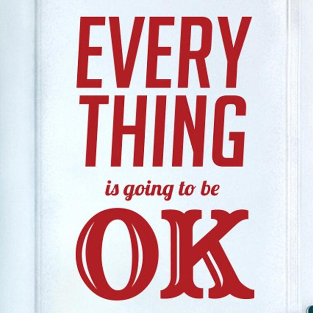 Every Thing Is Going to Be Ok Door Room Wall Sticker 17 Stories Colour: Dark Red on Productcaster.