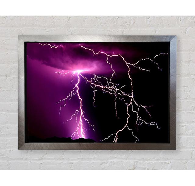 Lightning Storm - Single Picture Frame Art Prints Bright Star Size: 100cm H x 141.4cm W x 3.4cm D on Productcaster.