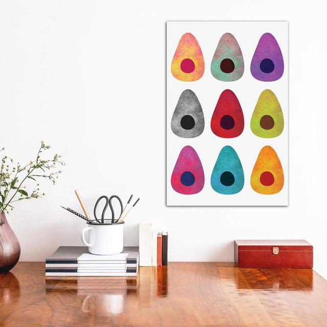 Colored Avocados by Elisabeth Fredriksson - Print on Canvas 17 Stories Size: 66.04cm H x 45.72cm W x 1.91cm D, Format: Wrapped Canvas on Productcaster.