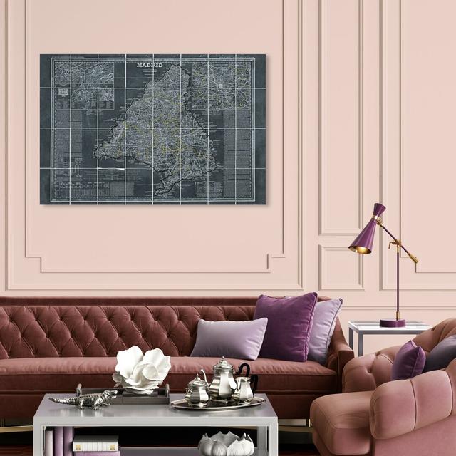 Map Of Madrid 1861 by Oliver Gal - Wrapped Canvas Print East Urban Home Size: 40.6 cm H x 61 cm W on Productcaster.