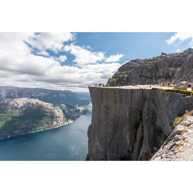 Pulpit Rock At Lysefjorden - Wrapped Canvas Print 17 Stories Size: 81cm H x 122cm W on Productcaster.