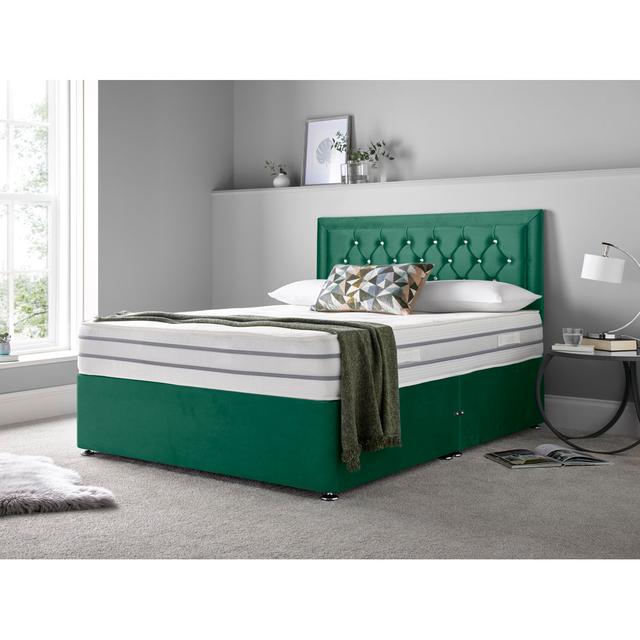 Muskingum Memory Foam Divan Bed Set Rosdorf Park Colour: Green, Size: Single (3'), Storage Type: No Drawer on Productcaster.