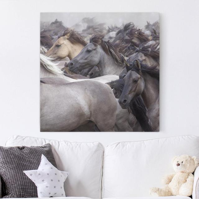 Wild Horses by Kein Künstler - Wrapped Canvas Painting Gracie Oaks on Productcaster.