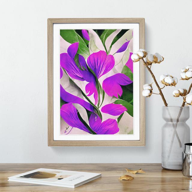 Beautiful Abstract Flowers No.1 - Picture Frame Graphic Art Metro Lane Frame Colour: Oak Framed, Size: 34cm H x 25cm W x 2cm D on Productcaster.