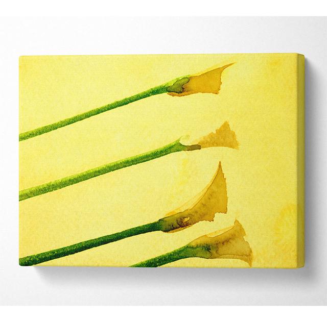 Yellow Trumpet Flowers - Wrapped Canvas Art Prints Metro Lane Size: 81cm H x 121.9cm W x 10cm D on Productcaster.