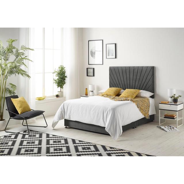 Schwerin Memory Foam Divan Bed Set Fairmont Park Size: Single (3'), Colour: Charcoal, Storage Type: 1 Drawer on Productcaster.