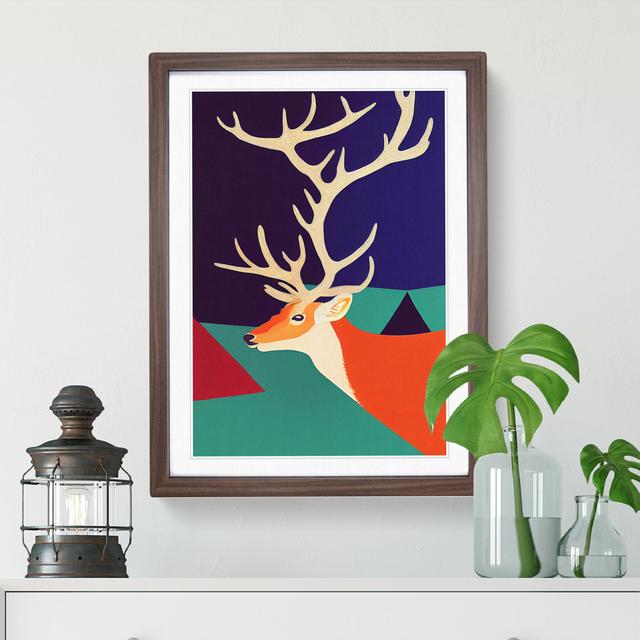 Modern Stag Art No.4 - Single Picture Frame Print Alpen Home Size: 46cm H x 34cm W x 2cm D, Frame Colour: Walnut on Productcaster.