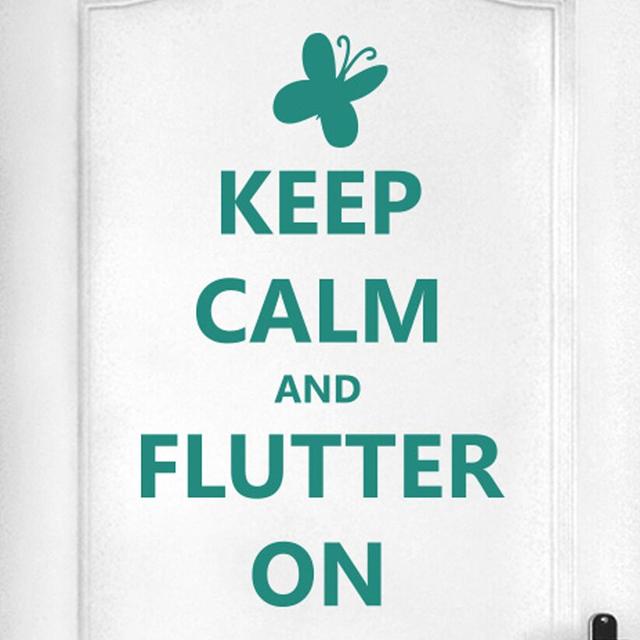 Keep Calm and Flutter on Door Room Wall Sticker Maturi Colour: Aqua Green on Productcaster.