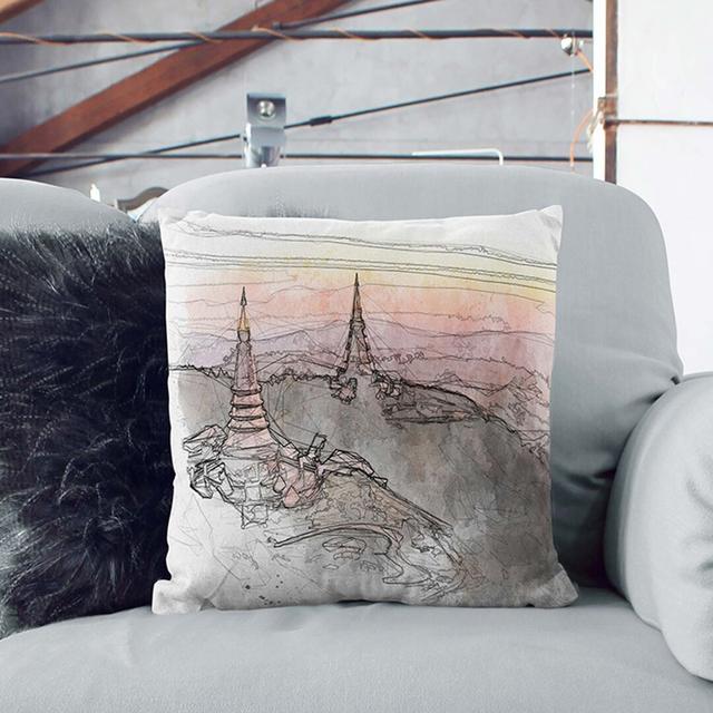 Doi Inthanon Ban Luang Thailand in Abstract Cushion with Filling East Urban Home Size: 40cm H x 40cm W x 15cm D on Productcaster.