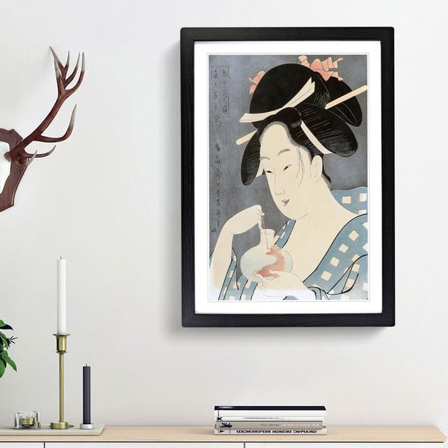 Courtesan by Chokosai Eisho - Picture Frame Painting Print East Urban Home Size: 48cm H x 36cm W x 2cm D, Frame Option: Black Framed on Productcaster.