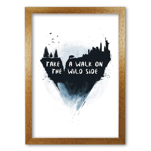 Walk On The Wild Side by Mercedes Lopes Charro - Print East Urban Home Size: 29.7 cm H x 21 cm W x 5 cm D, Frame Options: Honey Oak on Productcaster.