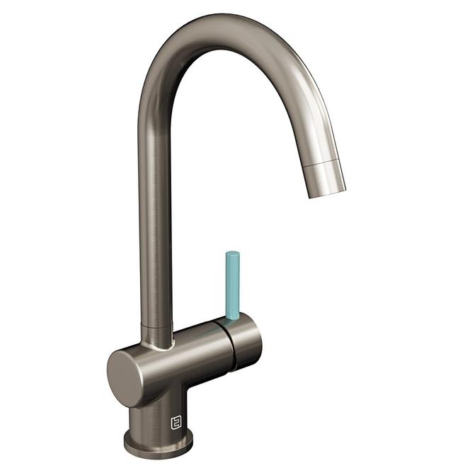 Astoria Single Lever Monobloc Tap Belfry Kitchen Handle Finish: Pastel Blue, Finish: Nickel on Productcaster.