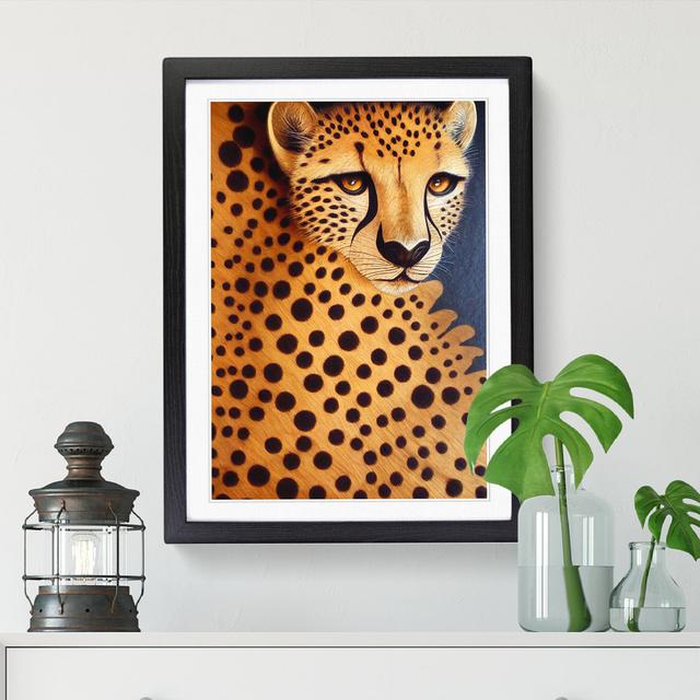 Cheetah Wood Carving - Picture Frame Print Latitude Vive Format: Walnut Framed, Size: 34cm H x 25cm W on Productcaster.