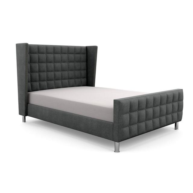 Hart Bridgeholme Upholstered Bed Frame Canora Grey Size: Small Single (2'6), Upholstery Material: Linen, Upholstery Colour: Linen Charcoal on Productcaster.