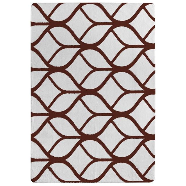 Graham Tiled Designer Shaggy White/Red Rug East Urban Home Rug Size: Rectangle 140 x 200cm on Productcaster.