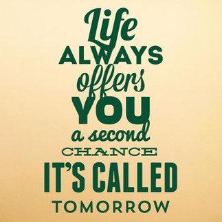 Life Always Offers You a Second Chance Wall Sticker 17 Stories Colour: Shiny Gold, Size: Medium on Productcaster.