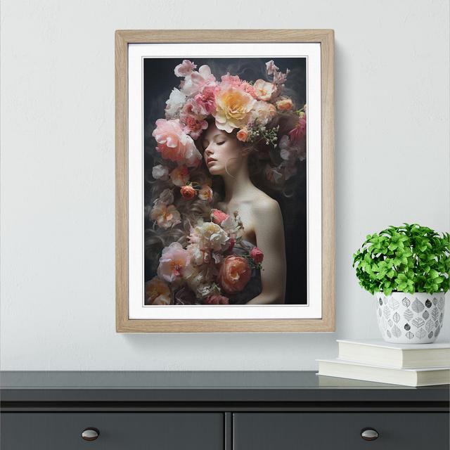 Floral Romanticism No.2 - Single Picture Frame Print on Wood Rosdorf Park Format: Oak Framed, Size: 46cm H x 34cm W on Productcaster.