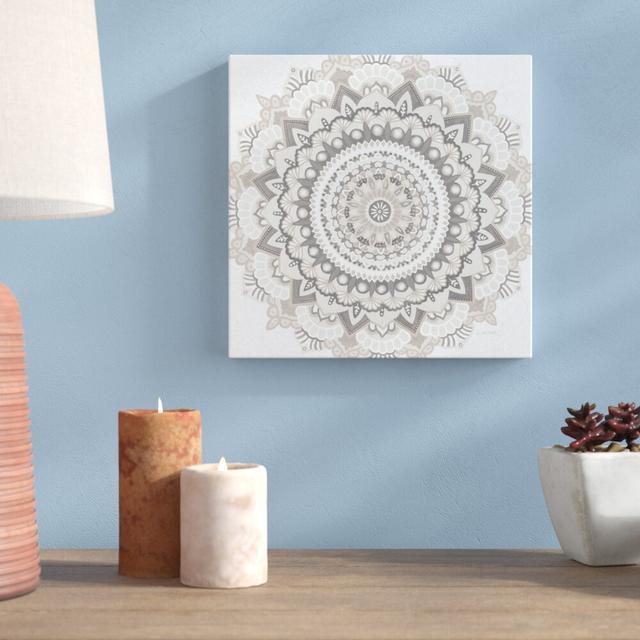 Mandala Dream Neutral Crop by James Wiens - Unframed Graphic Art Print on Canvas Blue Elephant Size: 30cm H x 30cm W x 3.8cm D on Productcaster.