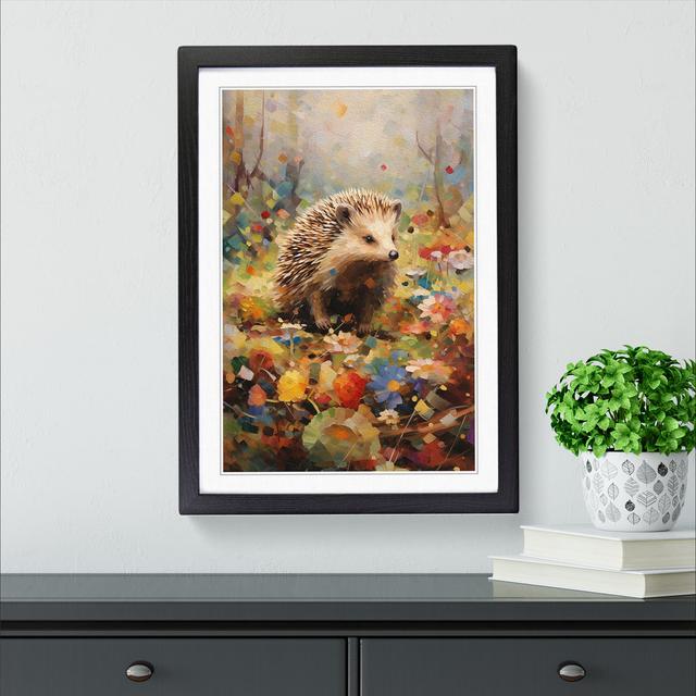 Hedgehog Impressionism No.2 - 32431 Piece Single Picture Frame Print on Wood Alpen Home Size: 46cmH x 34cmW on Productcaster.