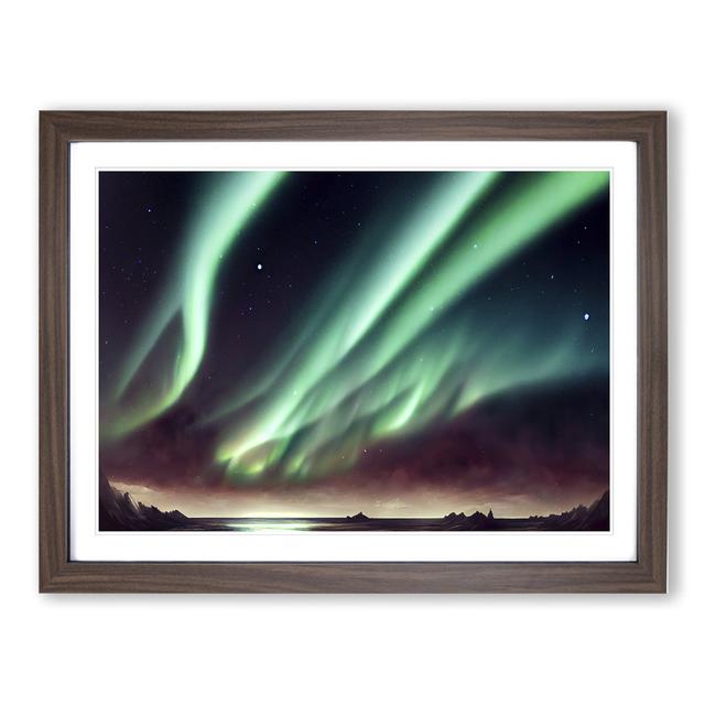 Beautiful Aurora Borealis - Picture Frame Graphic Art 17 Stories Size: 25cm H x 34cm W x 2cm D, Frame Colour: Brown Framed on Productcaster.