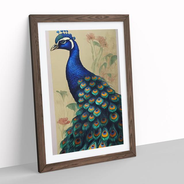 Vintage Peacock No.3 - Picture Frame Painting Latitude Vive Size: 34cm H x 25cm W x 2cm D, Frame Colour: Walnut Framed on Productcaster.