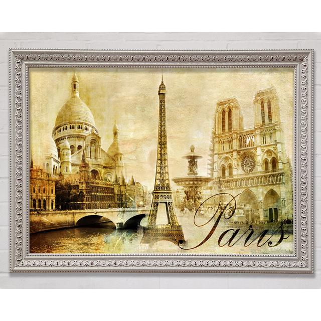 Eiffel Tower Retro 13 - Single Picture Frame Art Prints Bright Star Size: 42cm H x 59.7cm W x 3cm D on Productcaster.