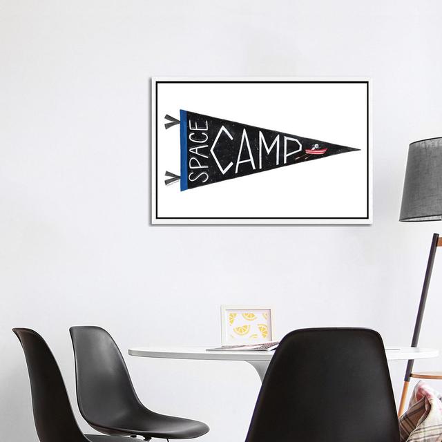 Space Camp Pennant by Rachel Nieman - Gallery-Wrapped Canvas Giclée on Canvas Lark Manor Format: White Framed, Size: 66.04cm H x 101.6cm W x 3.81cm D on Productcaster.