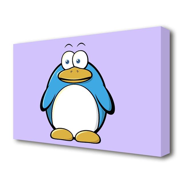 Funny Penquin Standing - Wrapped Canvas Graphic Art Print East Urban Home Size: 81.3 cm H x 121.9 cm W on Productcaster.