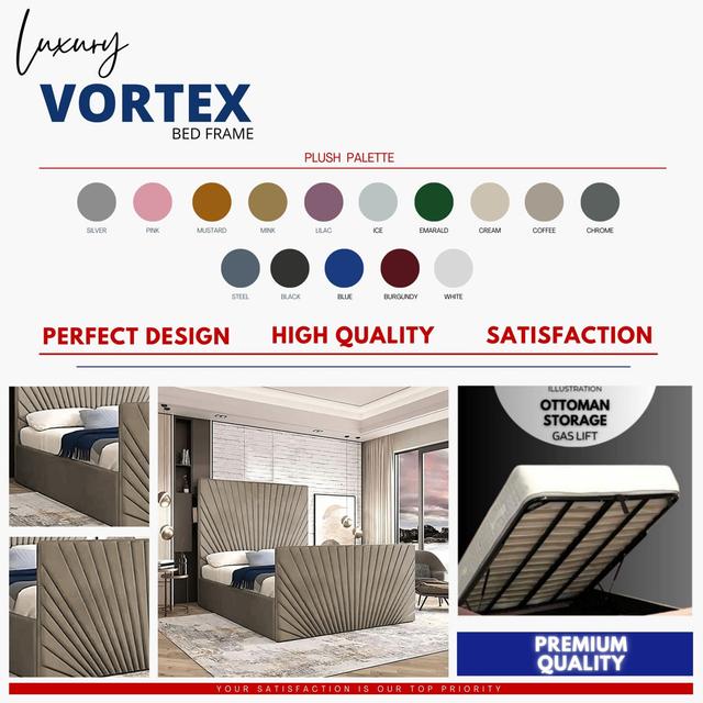 Vortex Upholstered Ottoman Storage Bed Frame Britainsleep Size: Kingsize (5'), Colour: Coffee on Productcaster.