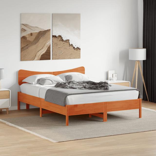 Vidaxl Headboard Solid Wood Pine 17 Stories Colour: Wax Brown, Size: Kingsize - 160 x 200 cm on Productcaster.