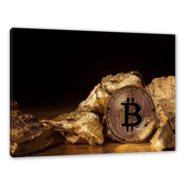 Leinwandbild Bitcoins BTC ModernMoments Format: Leinwand, Größe: 70 cm H x 100 cm B x 2 cm T on Productcaster.