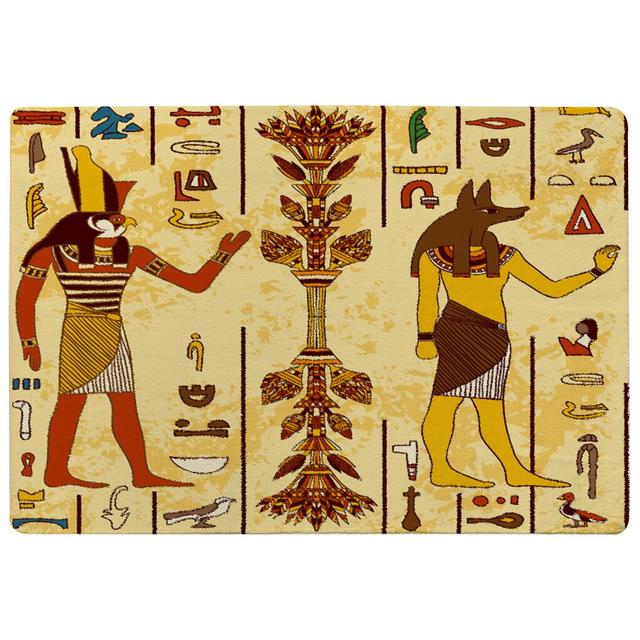 Humphreys Egyptian Drawings Shaggy Yellow Rug East Urban Home Rug Size: Rectangle 80 x 150cm on Productcaster.