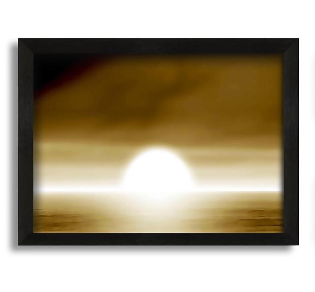 Abstact Sun - Picture Frame Graphic Art on Canvas Brayden Studio Colour: Gold, Size: 42cm H x 60cm W x 10cm D on Productcaster.