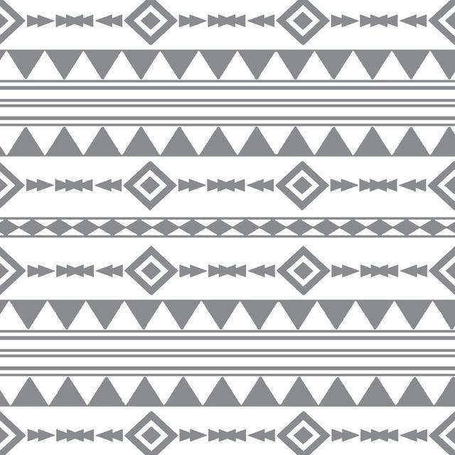 Grey Aztec - Wrapped Canvas Graphic Art Natur Pur Size: 30cm H x 30cm W x 3.8cm D on Productcaster.