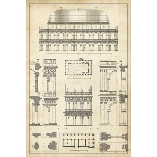 Vintage Architects Plan IV - Wrapped Canvas Art Prints Williston Forge Size: 91cm H x 61cm W x 3.8cm D on Productcaster.