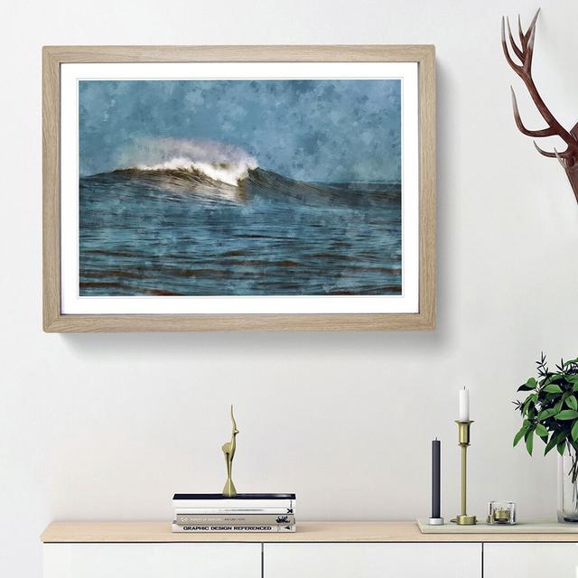 Wave Rising - Picture Frame Painting Print East Urban Home Size: 45cm H x 63cm W x 2cm D, Frame Option: Oak Framed on Productcaster.