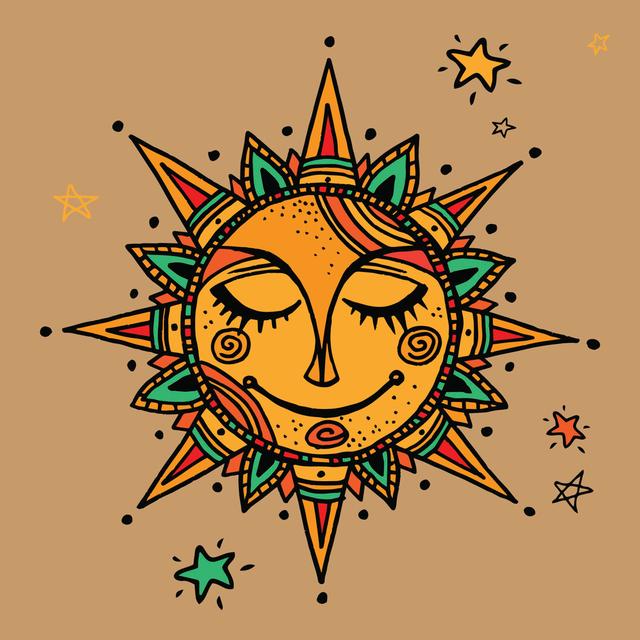 Sun Tribal Background by Hellokisdottir - Wrapped Canvas Graphic Art Latitude Vive Size: 76cm H x 76cm W on Productcaster.