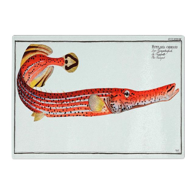 Tempered Glass Trumpet Fish by M.E. Bloch Chopping Board East Urban Home Size: 39 cm x 28.5 cm on Productcaster.