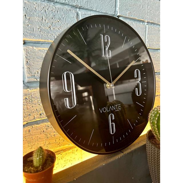 Ampelio Wall Clock Latitude Run Colour: Black/Gold on Productcaster.