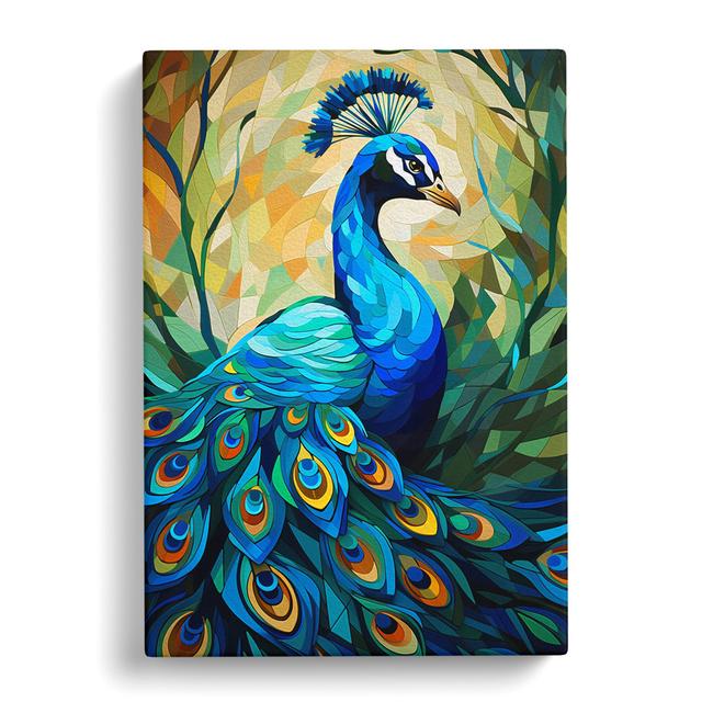 Peacock Cubism No.2 - Art Prints Latitude Vive Size: 76cm H x 50cm W x 3cm D on Productcaster.