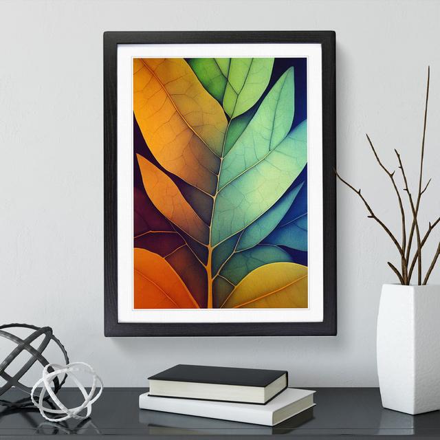 Leaves In Colour No.2 - Print Marlow Home Co. Size: 48cm H x 36cm W, Matte Colour: White, Format: Black Framed on Productcaster.