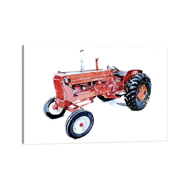 Lil Red Tractor - Painting Print on Canvas Williston Forge Size: 45.72cm H x 66.04cm W x 3.81cm D, Format: Wrapped Canvas on Productcaster.