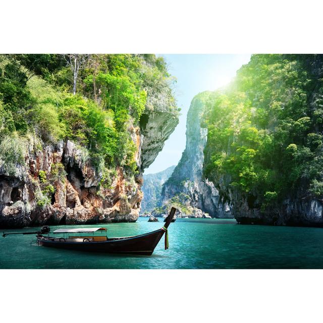 Long Boat On Railay Beach by IakovKalinin - Wrapped Canvas Print Breakwater Bay Size: 81cm H x 122cm W x 3.8cm D on Productcaster.