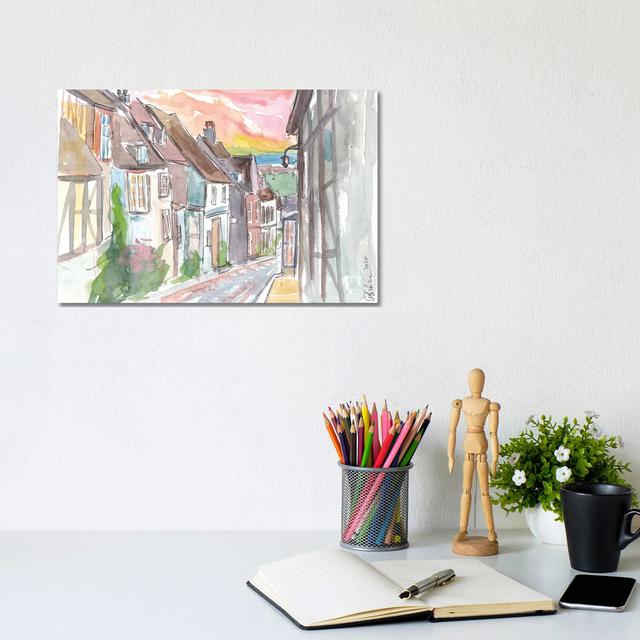 Romantic Rye Mermaid Street With East Sussex View by Markus & Martina Bleichner - Wrapped Canvas Gallery-Wrapped Canvas Giclée ClassicLiving Size: 20. on Productcaster.