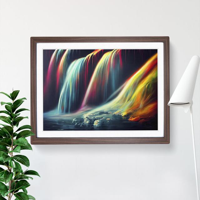 Waterfall Rainbow - Single Picture Frame Print Metro Lane Size: 34cm H x 46cm W, Format: Dark Brown on Productcaster.