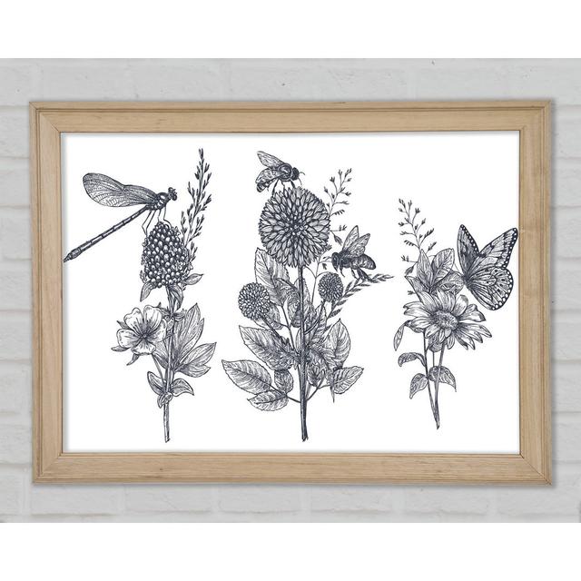 Britain's Dragonfly And Plants - Single Picture Frame Art Prints Rosalind Wheeler Size: 84.1cm H x 118.9cm W x 1.5cm D on Productcaster.