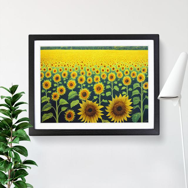 XH1022-9355X Ultimate Sunflower Field - Single Picture Frame Print Brambly Cottage Frame Colour: Black, Size: 34cm H x 46cm W x 2cm D on Productcaster.