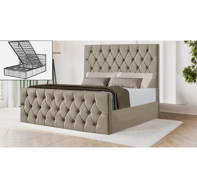 Dowden Upholstered Storage Bed Mercer41 Colour: Coffee, Size: Small Double (4') on Productcaster.