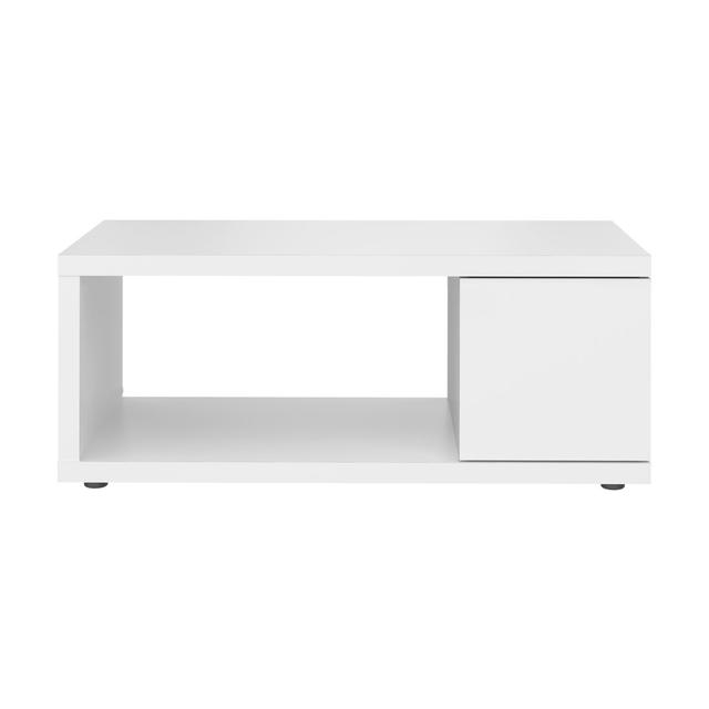 Berlin Floor Shelf Coffee Table with Storage Tema Home Colour: Pure White on Productcaster.