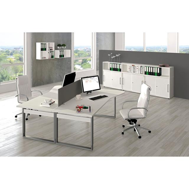 Haith L-Shape Desk Latitude Run Colour: White, Size: 68cm H x 180cm W x 80cm D on Productcaster.